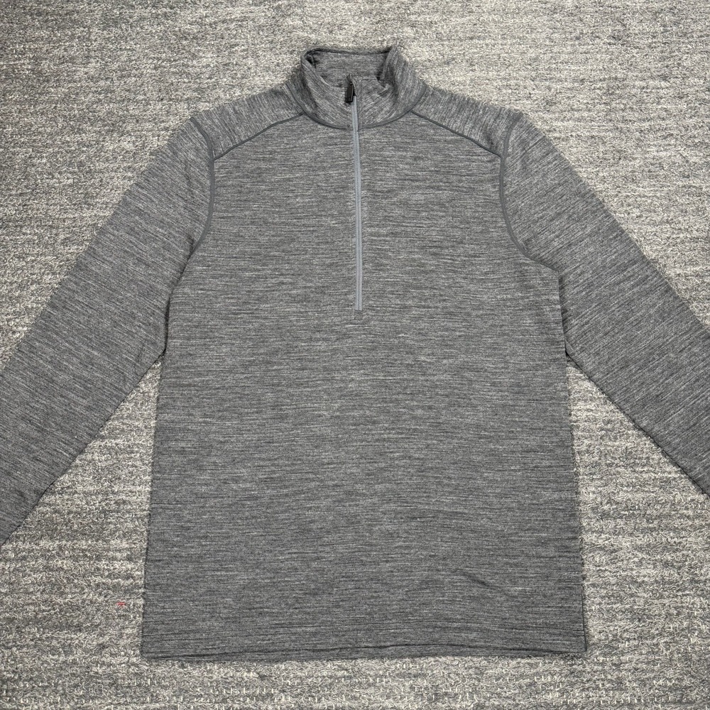 Terramar Merino Pro 2.0 Base Layer Men Small Gray 1/4 Zip Hike Trail Mountain